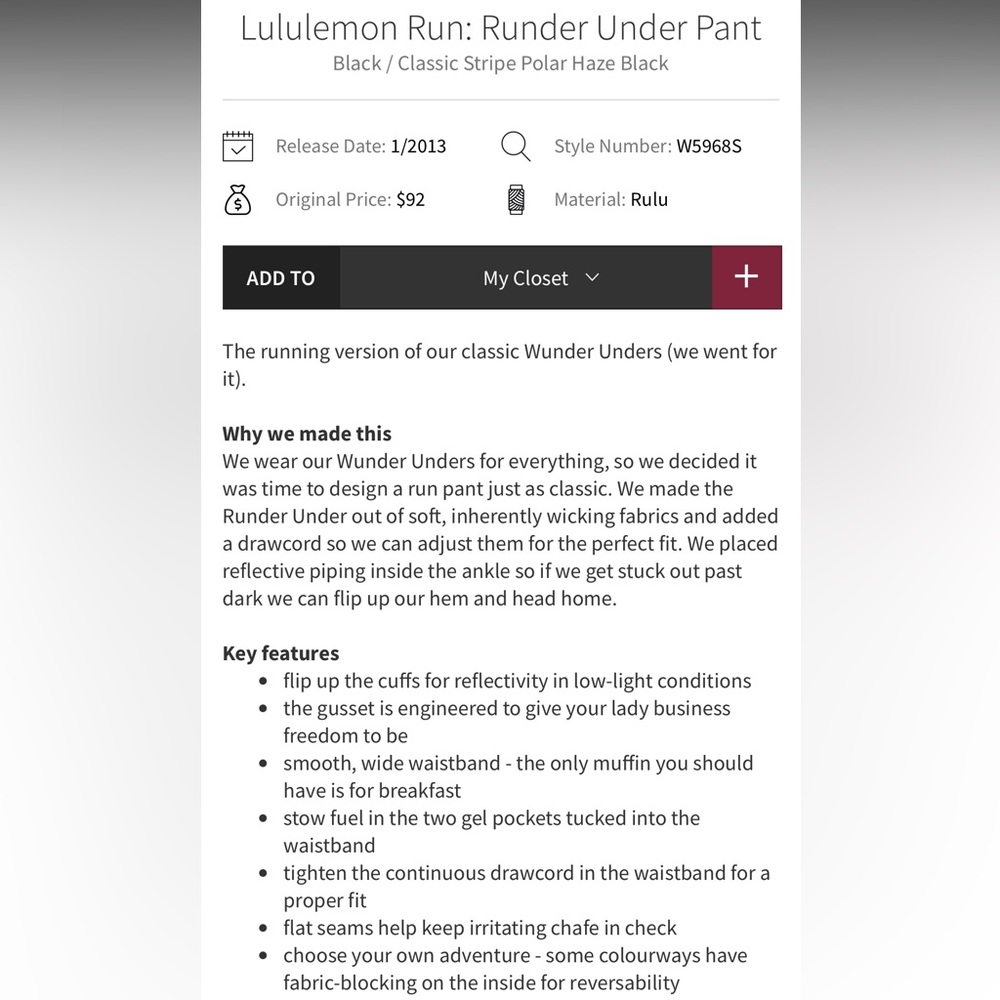 Lululemon Runder Under Pant size 6 - Picture 3 of 13
